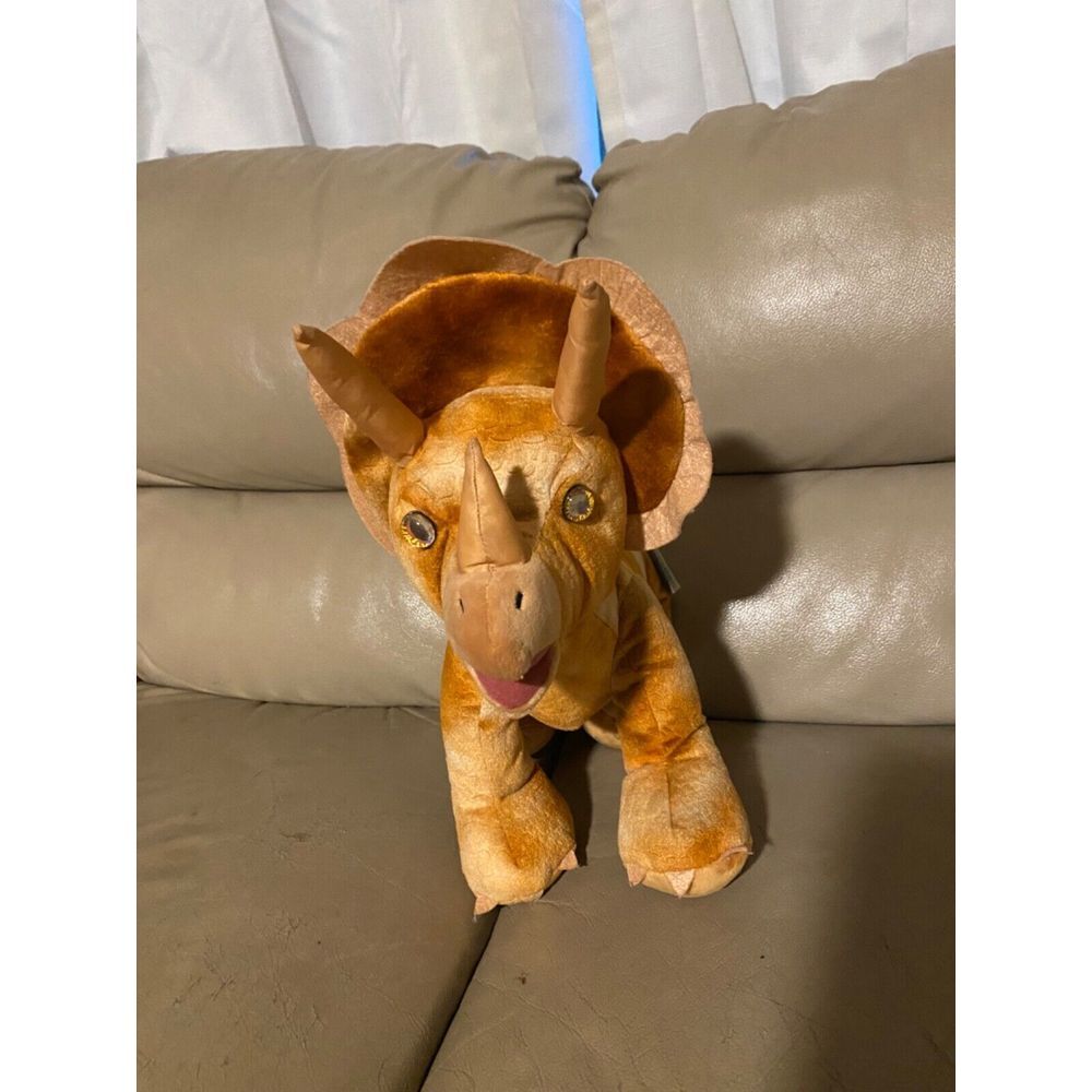 Build A Bear Workshop BAB Triceratops Brown Plush Dinosaur 14" Stuffed Animal